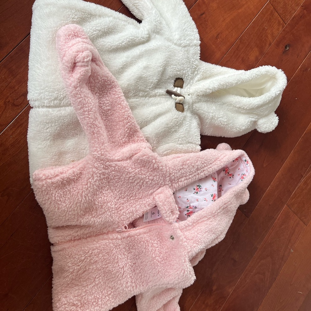 Carters two piece fleece onsie jackets, great condition